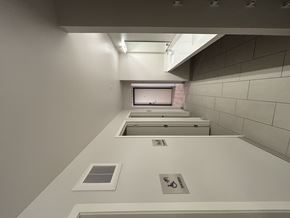 Minneapolis apartment for rent - A row of sinks in a public restroom.