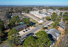 Columbus apartment for rent - an aerial view of a city street and buildings
