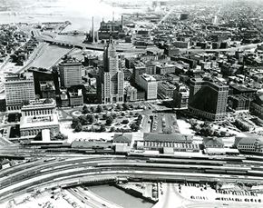 Providence apartment for rent - Aerial View of City of Providence Looking Toward Providence Harbor