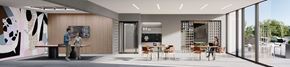 Ottawa apartment for rent - a rendering of a dining room with a table and chairs