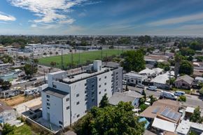 Los Angeles apartment for rent - an aerial view of an apartment building in a city