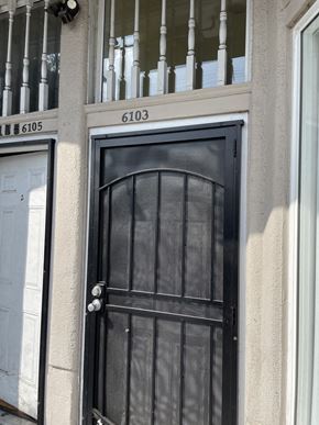 Los Angeles apartment for rent - the front door of a building with a black door