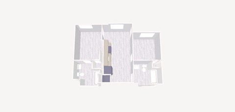 Floor plan for 2 beds, 2 baths, 635 sqft