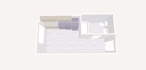Floor plan for studio, 1 bath, 250 sqft