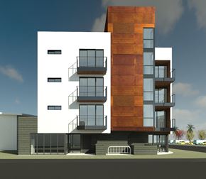 Los Angeles apartment for rent - a 3d rendering of a building with balconies on it