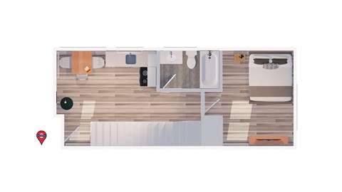 Floor plan for 3 beds, 2 baths