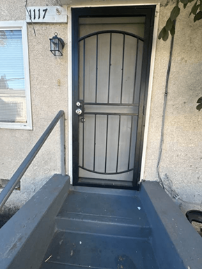 Los Angeles apartment for rent - the front door of a building with a black door