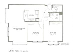 San Francisco apartment for rent - Floor Plan Units 206, 306, 406