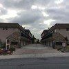 Brea townhouse for rent - an empty street with buildings on both sides of it