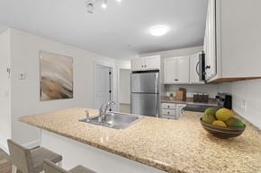 Westbrook apartment for rent - Kitchen with sink and granite countertop at Island View Apartments, Westbrook, ME