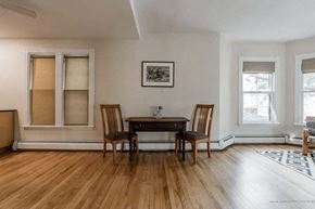 Portland apartment for rent - a dining room with a table and two chairs