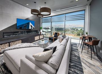 Milpitas apartment for rent - a living room with a couch and a table