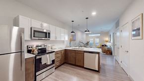 Clarksville apartment for rent - Fully Equipped Kitchen with Stainless Steel Appliances at Current812, Clarksville, IN, 47129