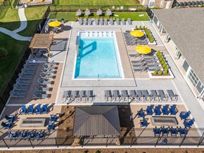 Bowling Green apartment for rent - A large outdoor swimming pool surrounded by sun loungers and umbrellas at Viridian Apartments LLC Apartments, Bowling Green, Kentucky