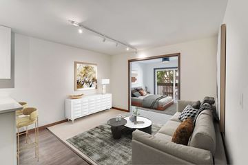 San Francisco apartment for rent - a living room with a couch and a table