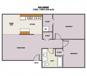 Springfield apartment for rent - Floorplan for 2 bedroom units