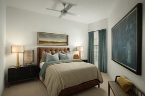 Tempe apartment for rent - The Alyssa furnished bedroom, wall decor, light fixture