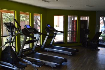 Fitness center with treadmills and elliptical equipment