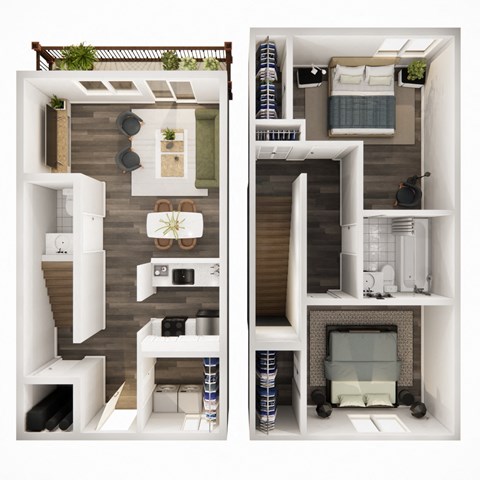 Floor plan for 2 beds, 1 bath, 1100 sqft