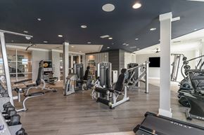 Myrtle Beach apartment for rent - a fully equipped gym with cardio equipment and weights