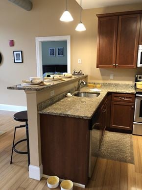 Clinton apartment for rent - a kitchen with a counter top and a sink