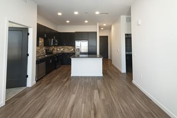 Kitchen with white island