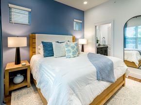 Little Elm apartment for rent - bedroom with king sized bed and bedside tables