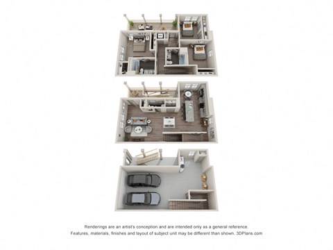Floor plan for 3 beds, 2 baths, 2191 sqft