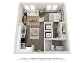 Asheville apartment for rent - S1 Floor Plan at The Harrison, Asheville