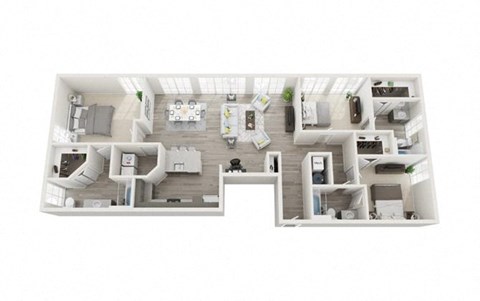 Floor plan for 3 beds, 3 baths, 1562 sqft
