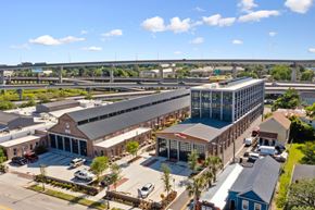 Charleston apartment for rent - an aerial view of a building with a highway in the background