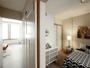 Harrisburg apartment for rent - a bedroom with a bed and a closet