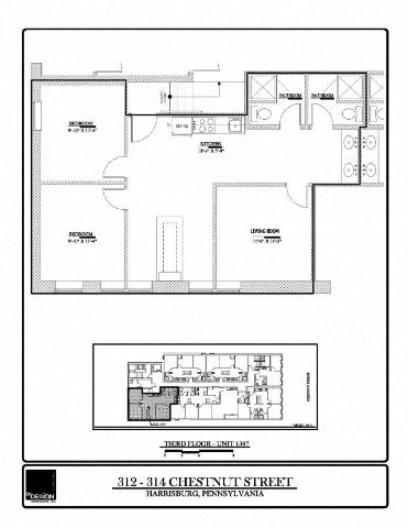 Floor plan for 2 beds, 2 baths, 760 sqft