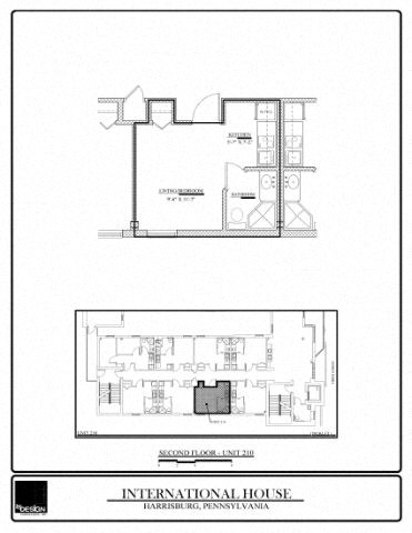 Floor plan for studio, 1 bath, 198 sqft