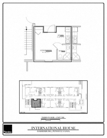 Floor plan for studio, 1 bath, 197 sqft