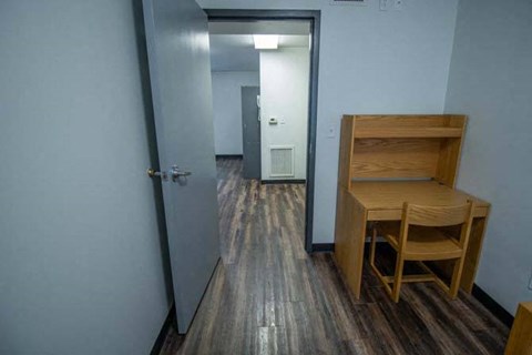 Floor plan for 2 beds, 1 bath, 446 sqft