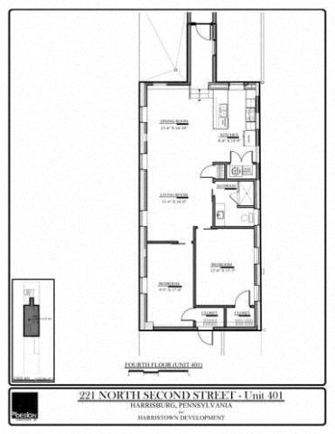 Floor plan for 2 beds, 1 bath, 1122 sqft