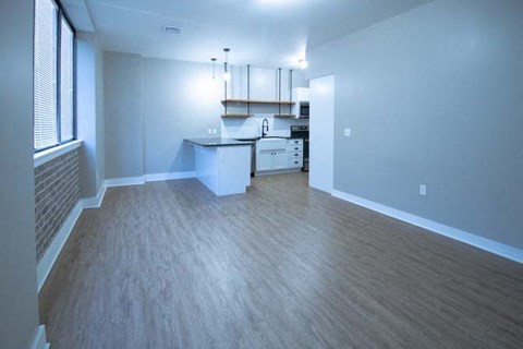 Floor plan for 1 bed, 1 bath, 687 sqft