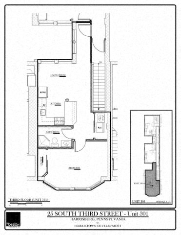 Floor plan for 1 bed, 1 bath, 580 sqft