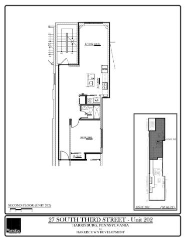 Floor plan for 1 bed, 1 bath, 747 sqft