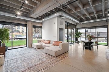 Minneapolis townhouse for rent - a living room with a couch and a table