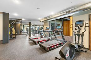 Eden Prairie apartment for rent - A gym with treadmills, elliptical machines, and other exercise equipment.