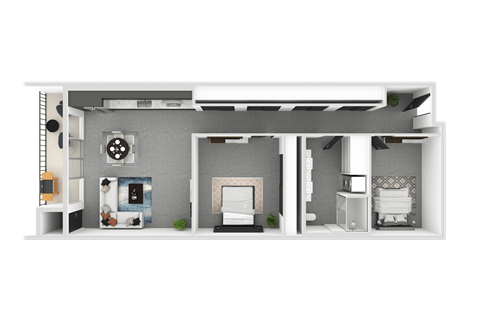 Floor plan for 1 bed, 1 bath, 1146 sqft