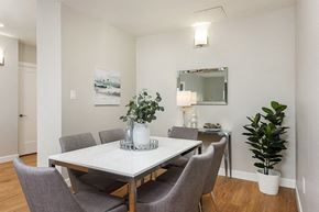 Sainte Therese apartment for rent - Bourg Du Village dining room area in open concept suite in Sainte Therese, QC