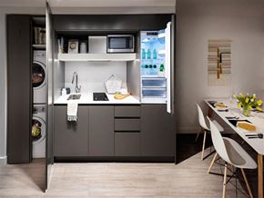 Vancouver apartment for rent - The Duke in Vancouver, BC Kitchen with in-suite laundry unit