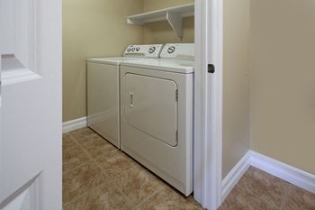 Full sized in-suite laundry room