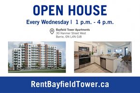 Barrie apartment for rent - Bayfield Tower Open House every Wednesday in Barrie ON