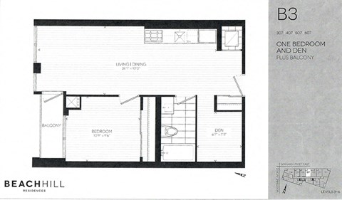 Floor plan for 1 bed, 1 bath, 558 sqft