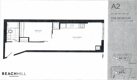 Floor plan for 1 bed, 1 bath, 622 sqft