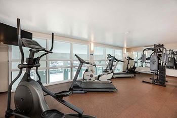 Fully equipped fitness facility and yoga area